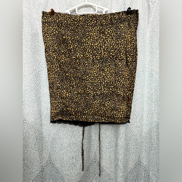 VGUC Tripp NYC Vintage Leopard Corset Lace Pencil Skirt Sz 16 - Picture 1 of 6
